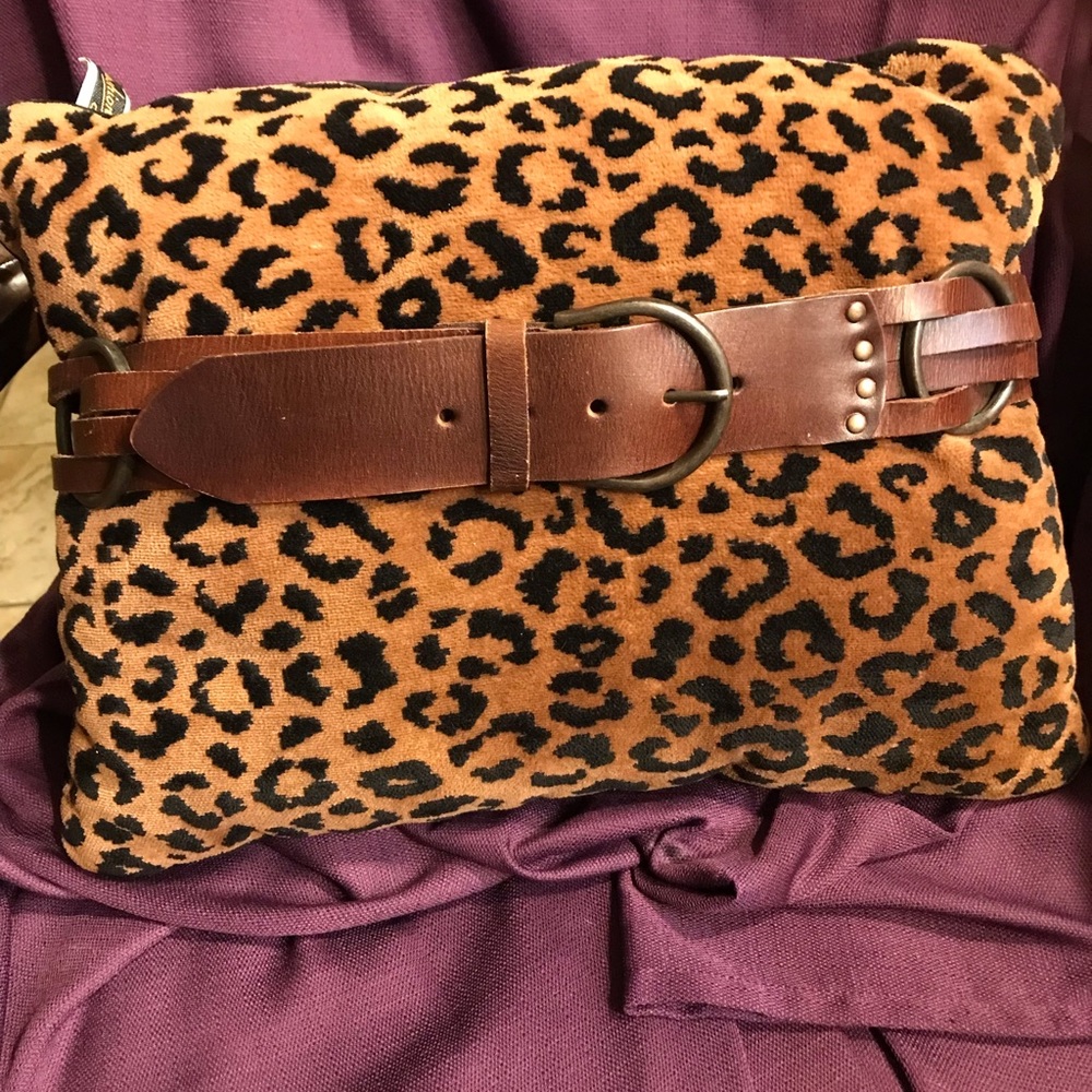 Vintage Leather Belt with Large Metal Rings